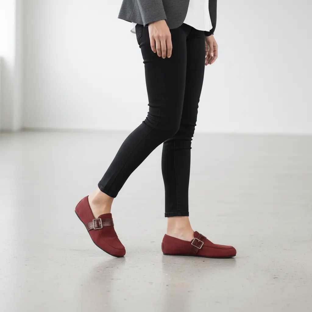 Мокасины Roots Mocaflip — бордовые, фото 5