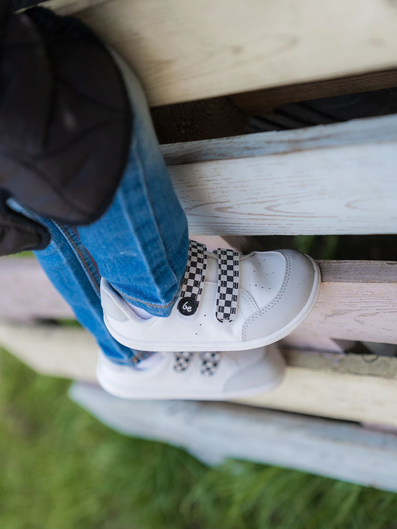 Детские босоногие кроссовки Be Lenka Energise - белый и клетка, фото 8